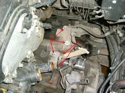  Clutch slave cyl position and gear linkage removed with bolts replaced