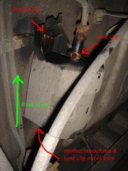 Looking up and the bottom of the car just behind the rear wheel you'll see this.