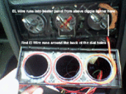 EL Wire running behind heater panel
